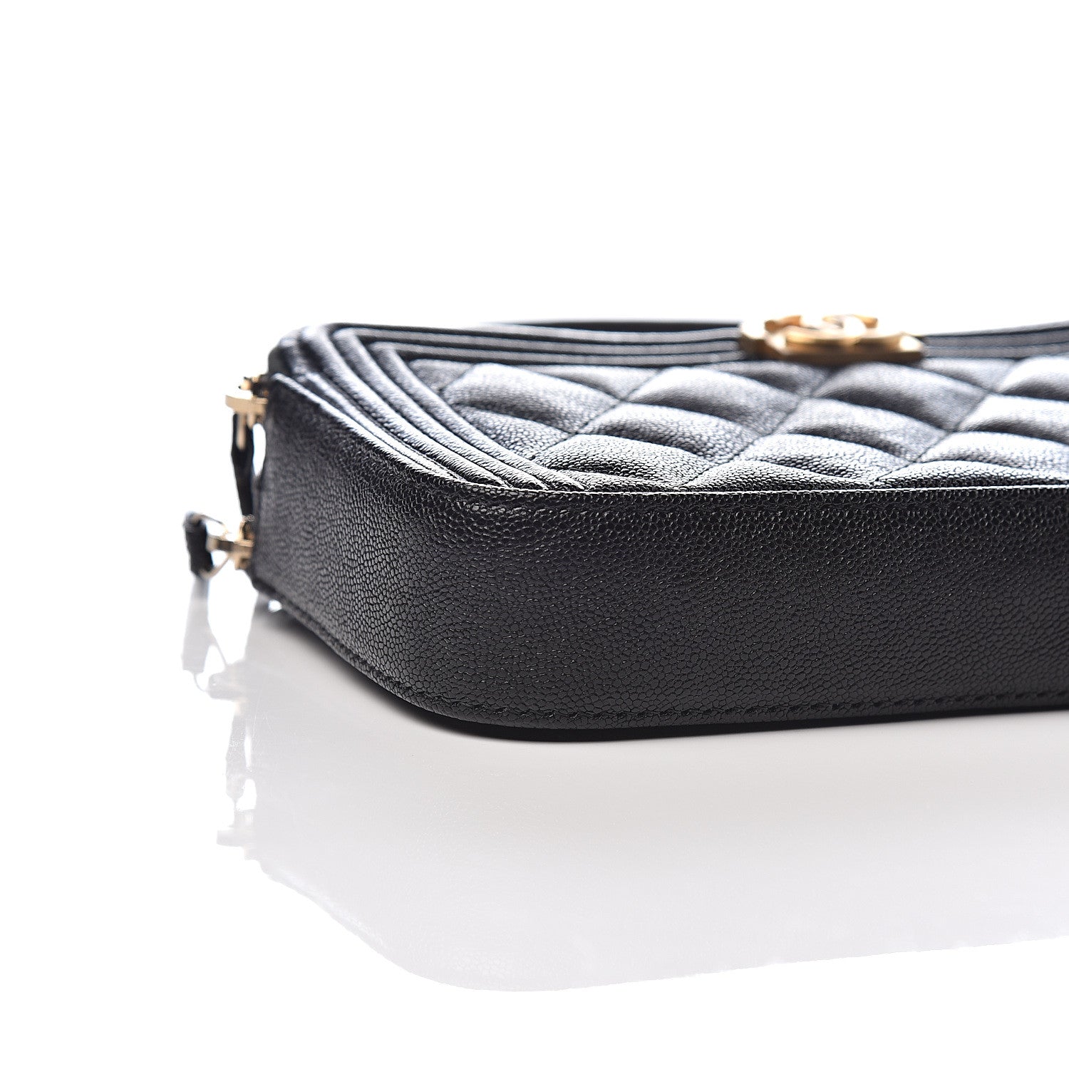 Chanel Caviar Quilted Small Boy Clutch With Chain Black 9 of 12