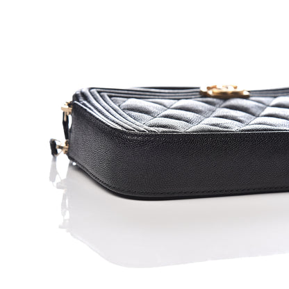 Chanel Caviar Quilted Small Boy Clutch With Chain Black 9 of 12