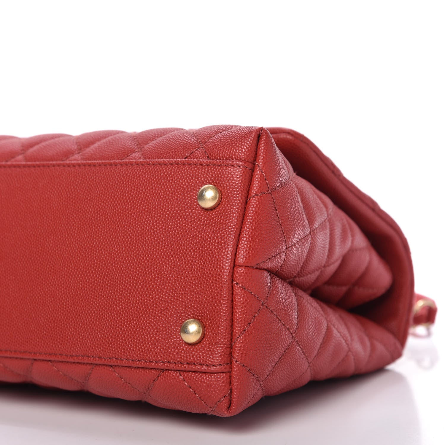 Chanel Caviar Quilted Small Coco Handle Flap Red 7 of 11