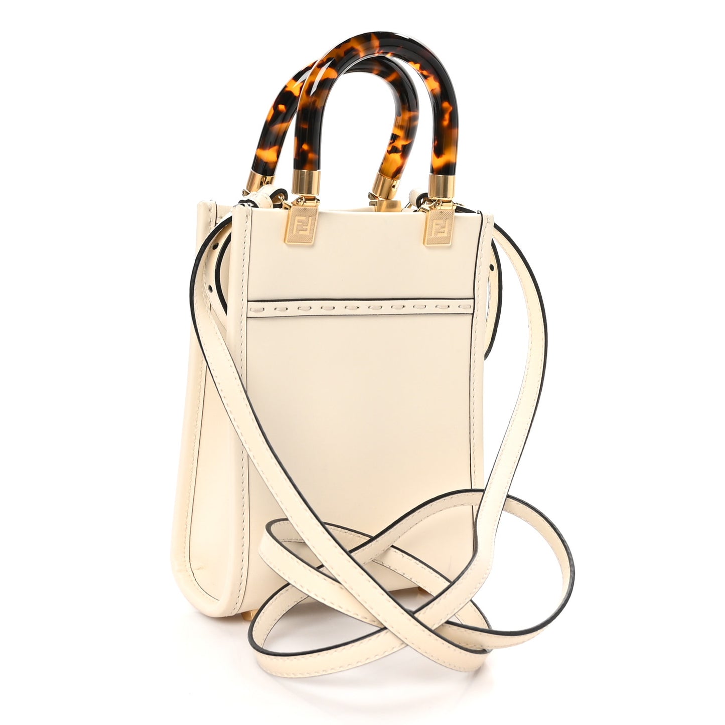 Vitello King Plexiglass Logo Embossed Mini Sunshine Shopper Tote White Ice