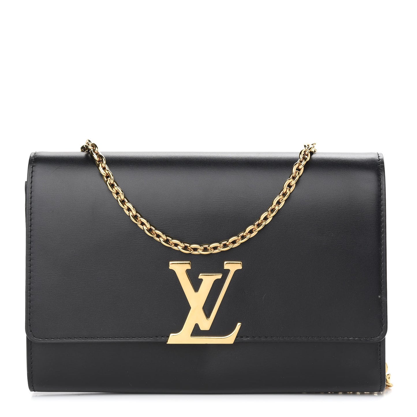 Calfskin Chain Louise GM NM Black