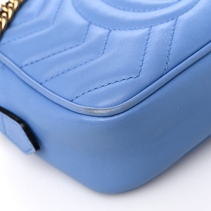 Gucci Calfskin Matelasse Mini GG Marmont Chain Shoulder Bag Clear Sky Blue 11 of 18