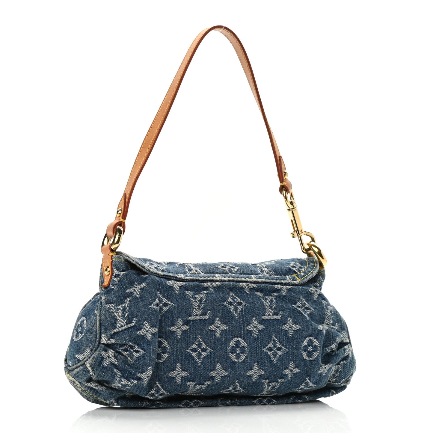 Monogram Denim Mini Pleaty Blue