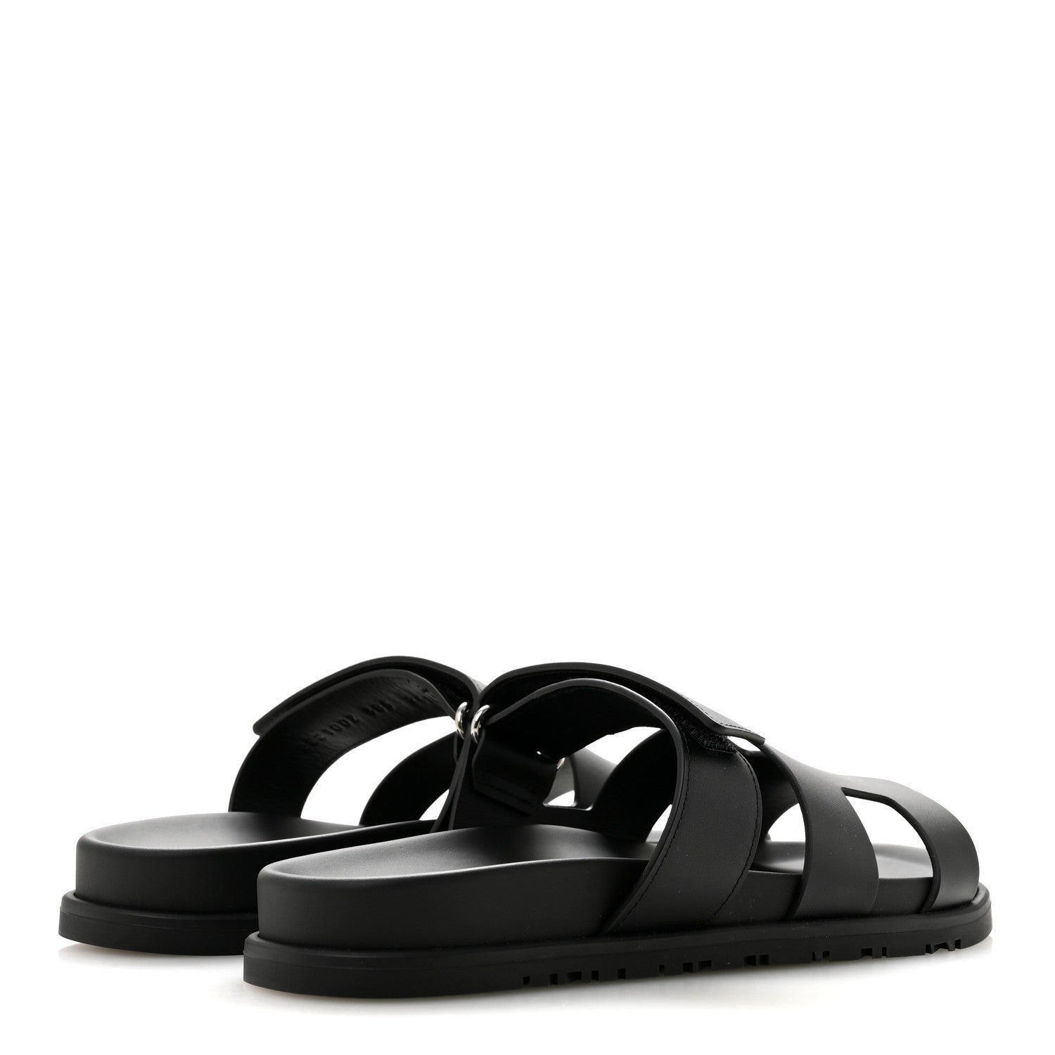 Hermes Calfskin Womens Chypre Sandals 38.5 Black 5 of 10