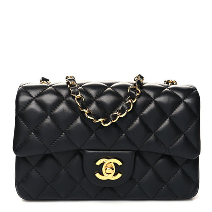 Chanel Lambskin Quilted Mini Rectangular Flap Black 1 of 10