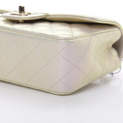 Chanel Iridescent Lambskin Quilted Mini Rectangular Flap Ivory 10 of 11