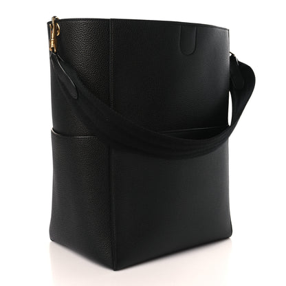 Celine Soft Grained Calfskin Sangle Bucket Bag Black 2 of 8