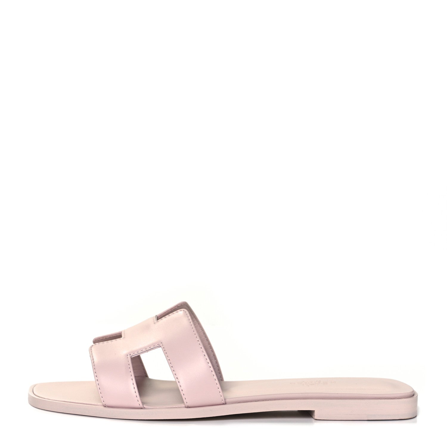 Hermes Box Calfskin Oran Sandals 37 Rose Pale 1 of 7