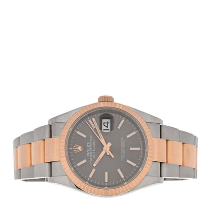 Rolex Stainless Steel 18K Everose Gold 36mm Oyster Perpetual Datejust Watch Slate 126231 2 of 5