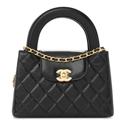 Chanel Shiny Aged Calfskin Quilted Nano Kelly Shopper Black 1 of 10