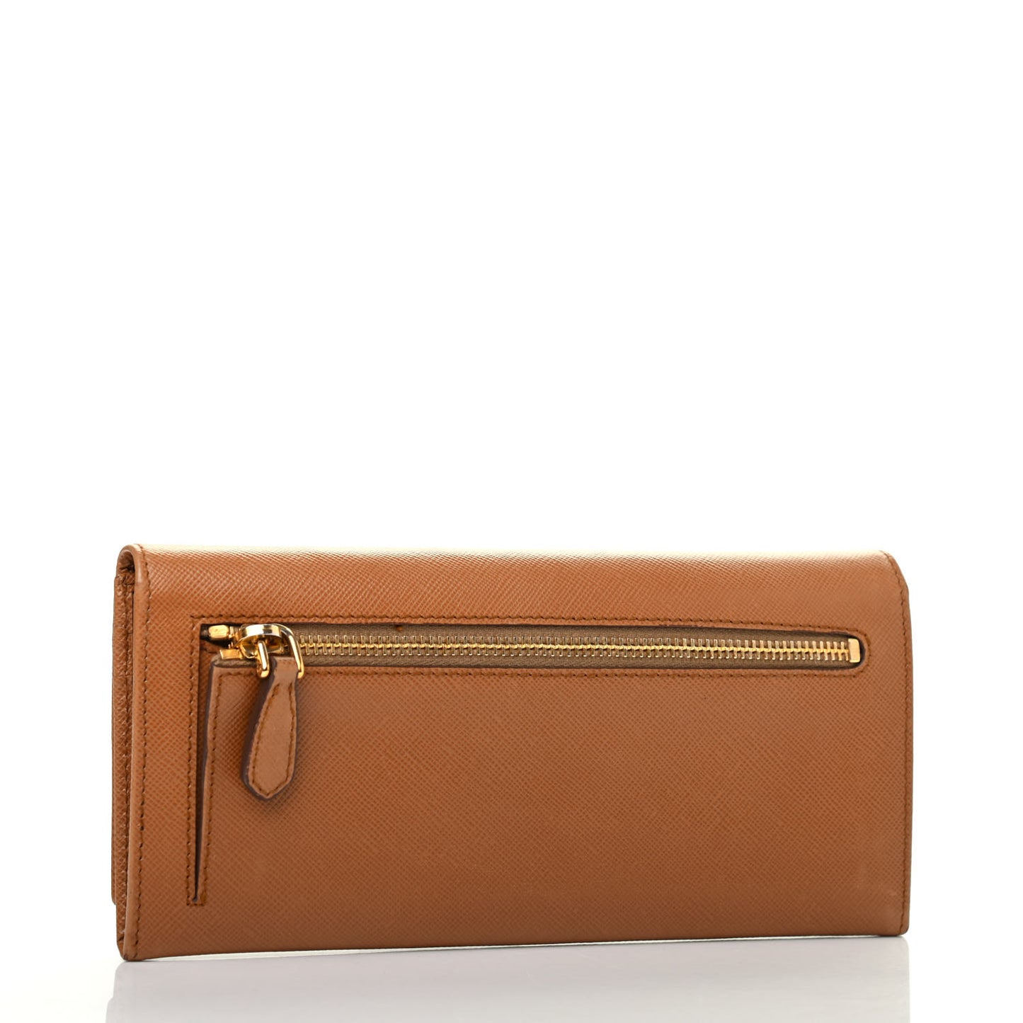 Saffiano Continental Flap Wallet Caramel