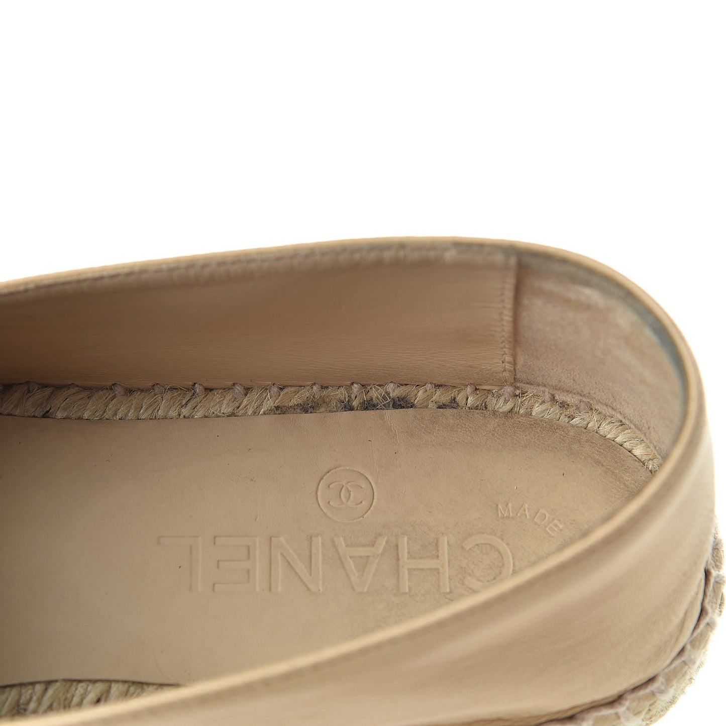 Lambskin CC Espadrilles 38 Beige Black