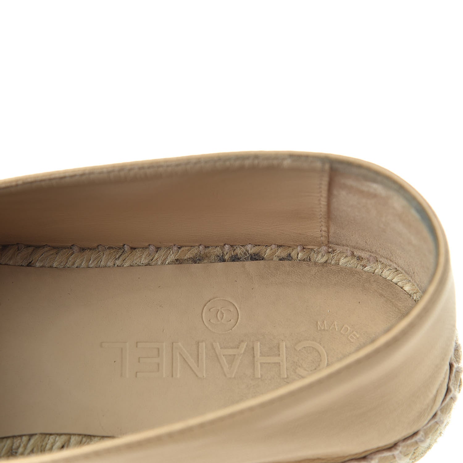 Chanel Lambskin CC Espadrilles 38 Beige Black 14 of 15
