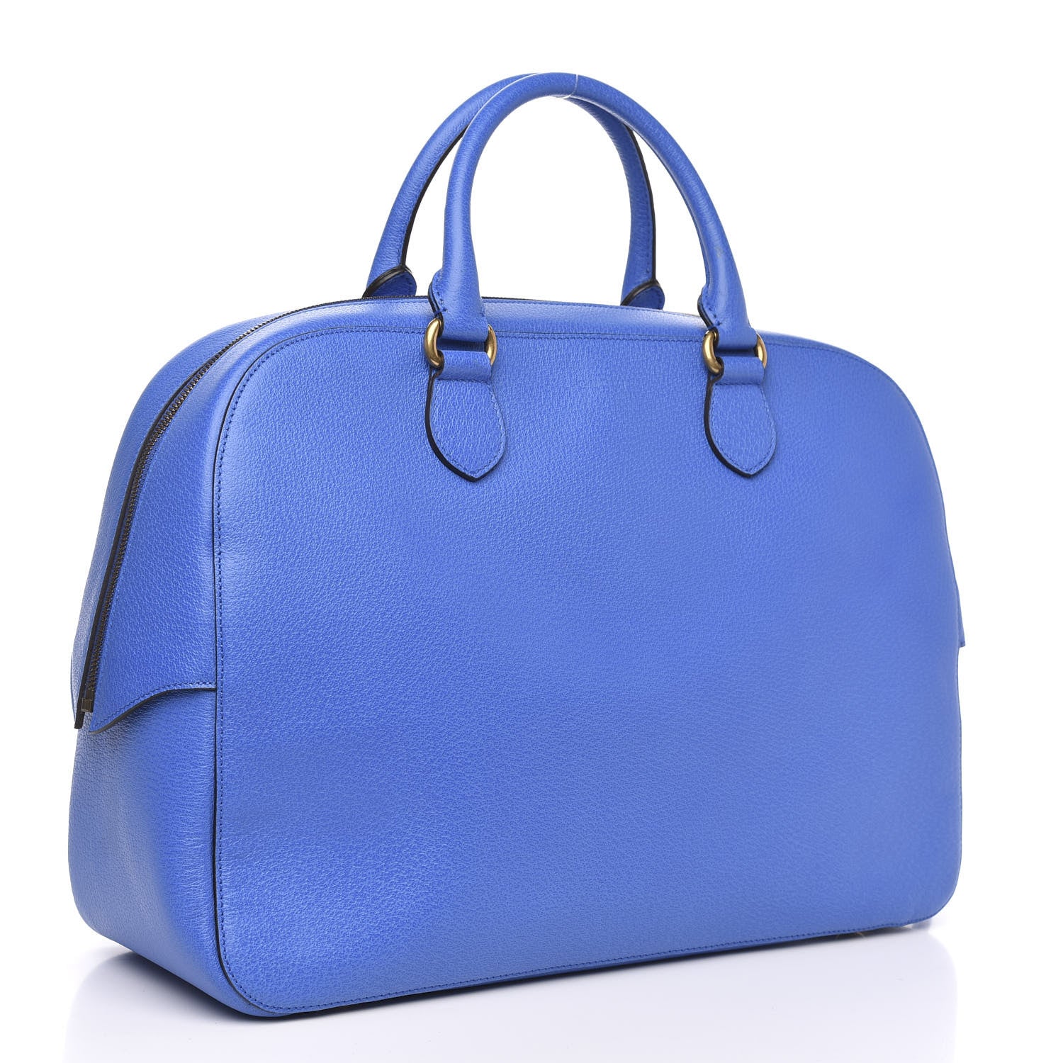 Gucci Calfskin Tiger Print Duffle Blue 3 of 14