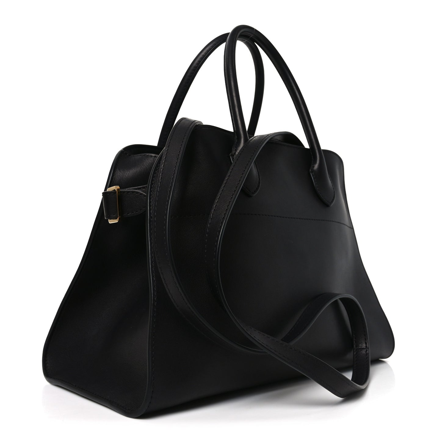 Polished Saddle Calfskin Soft Margaux 12 Black