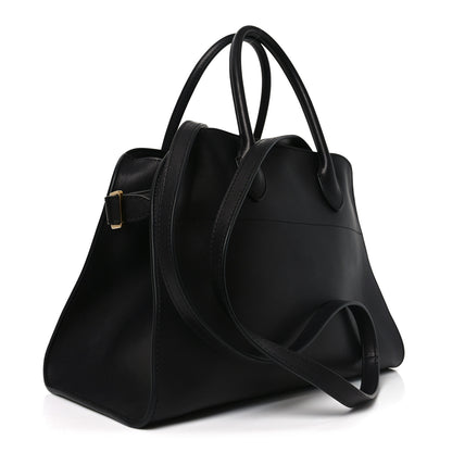 The Row Polished Saddle Calfskin Soft Margaux 12 Black 3 of 9