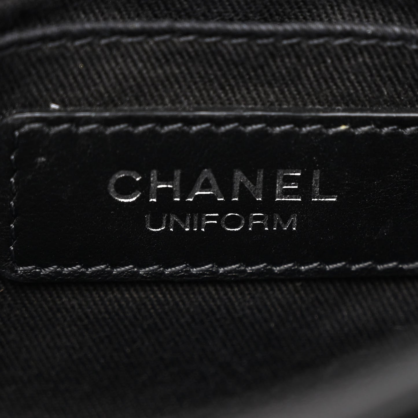 Calfskin Quilted CC Uniform Flap Belt Bag Black