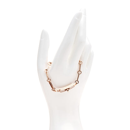 Hermes 18K Rose Gold Diamond Pave PM Kelly Chaine Bracelet ST 2 of 5