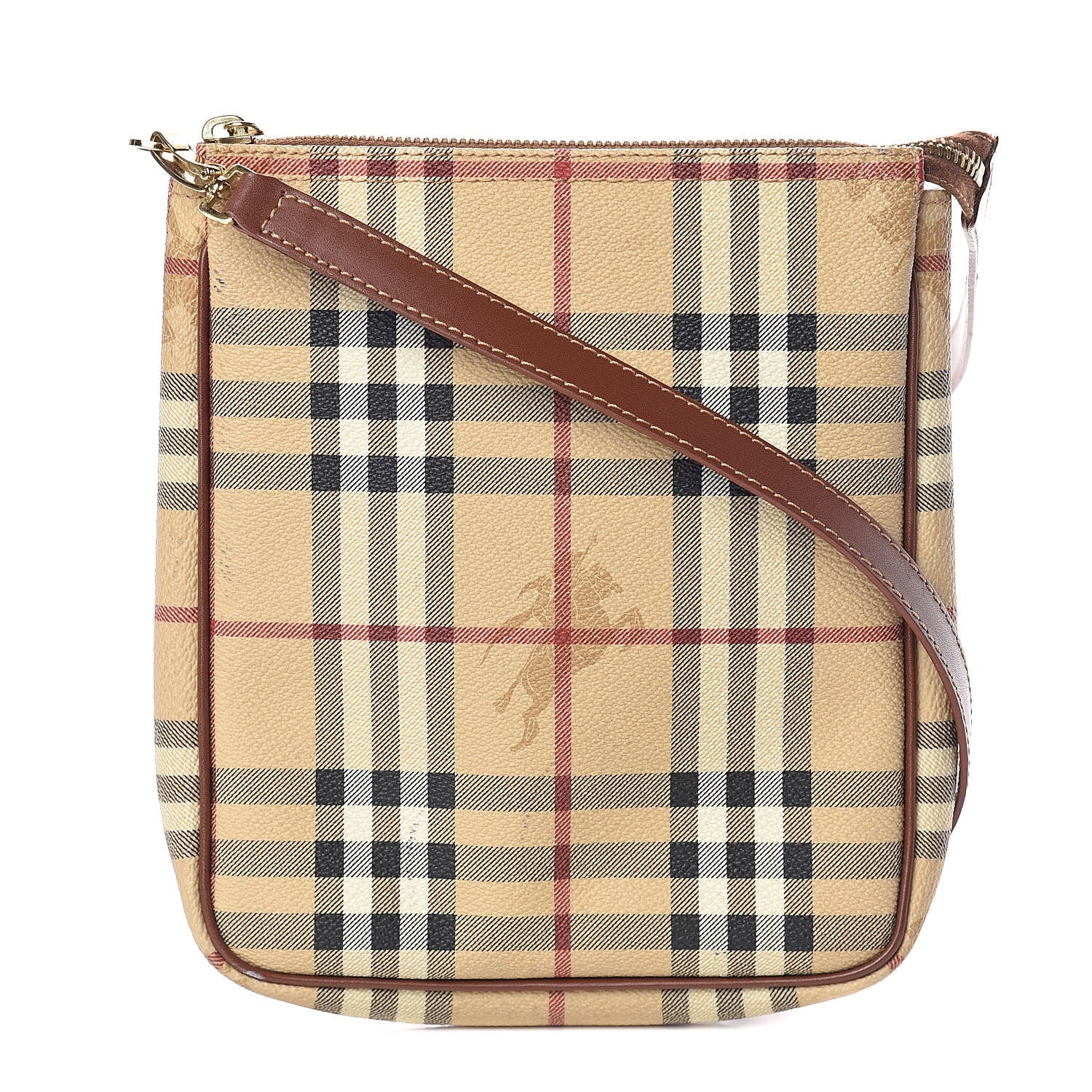 Burberry Haymarket Check Crossbody Bag Brown 1 of 9