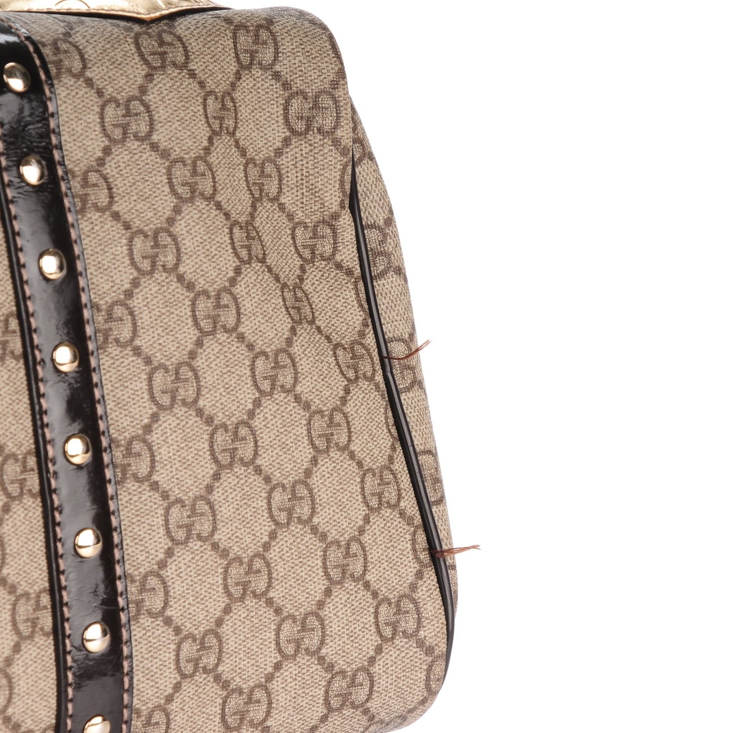 Monogram Guccissima Hearts Studded Medium Joy Boston Dark Brown