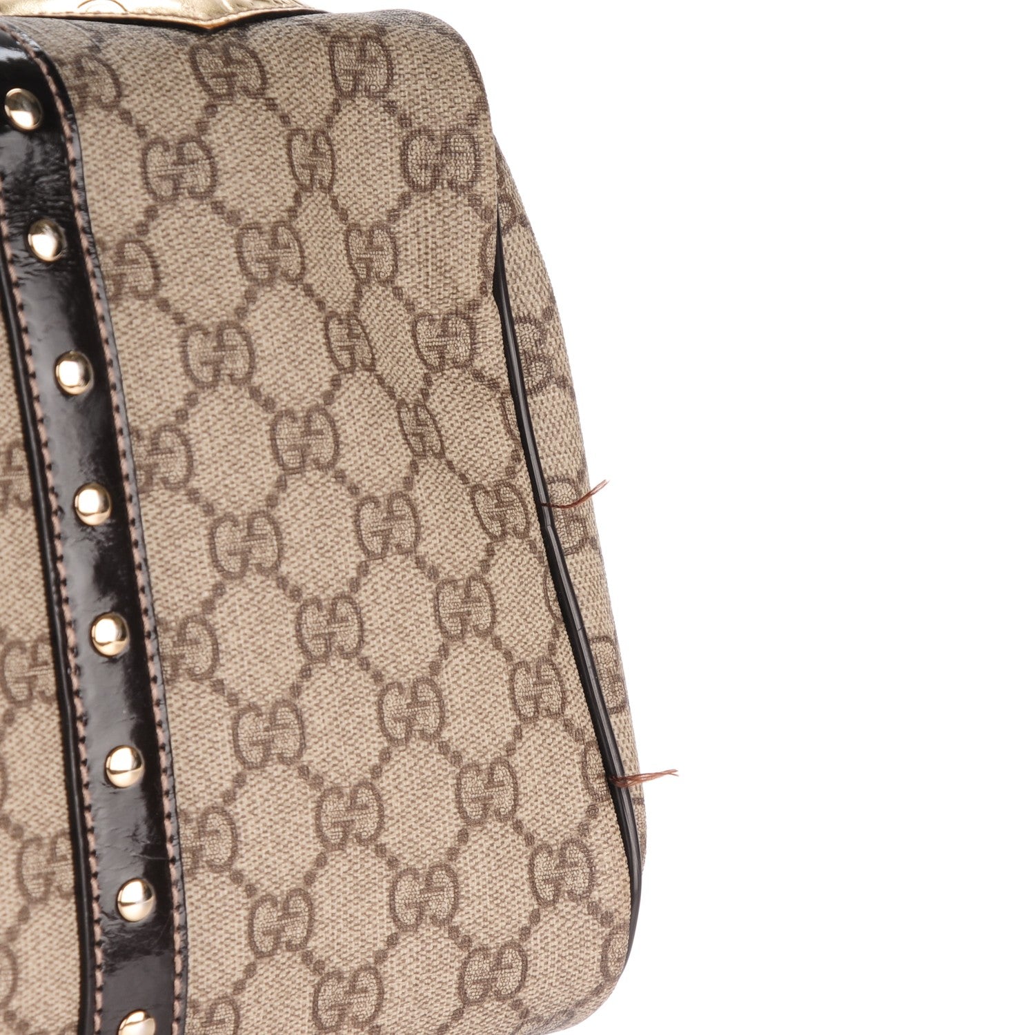 Gucci Monogram Guccissima Hearts Studded Medium Joy Boston Dark Brown 10 of 10