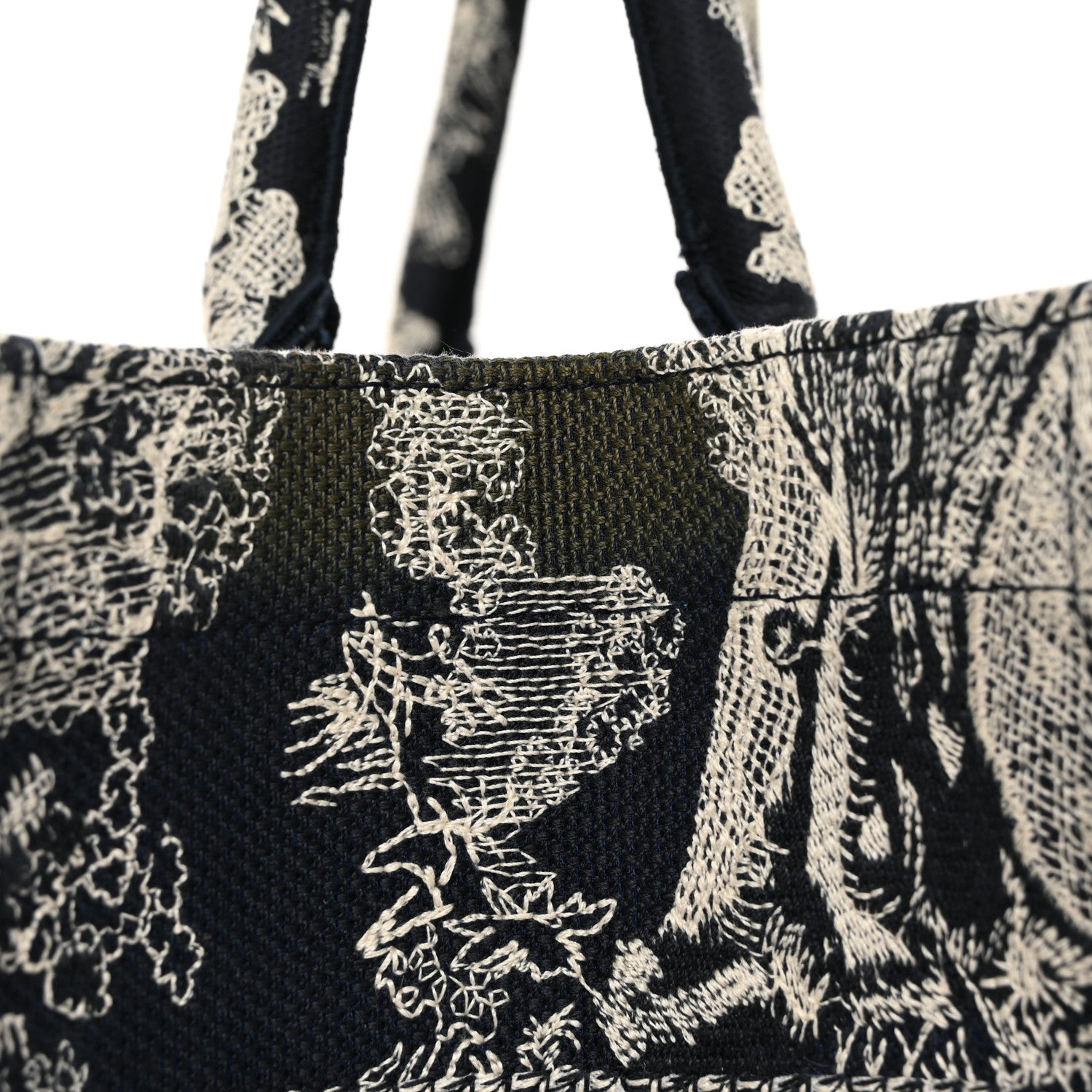 Christian Dior Canvas Embroidered Medium Toile De Jouy Reverse Book Tote Blue 11 of 13