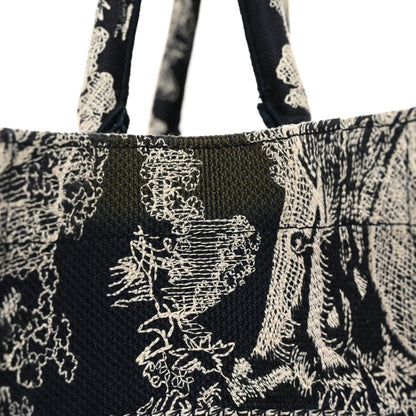 Christian Dior Canvas Embroidered Medium Toile De Jouy Reverse Book Tote Blue 11 of 13