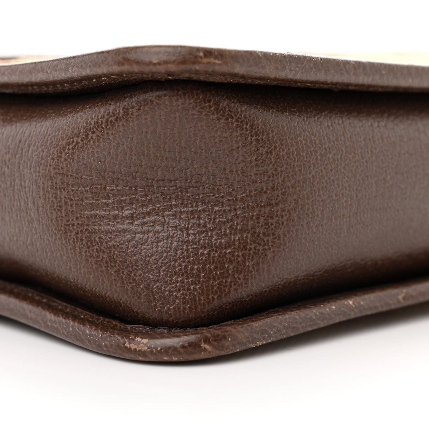 Monogram Jumbo GG Textured Dollar Calfskin Web Mini Crossbody Bag Camel Ebony New Acero