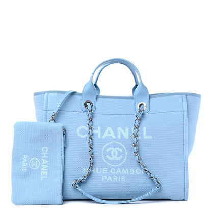 Chanel Mixed Fibers Medium Deauville Tote Light Blue 1 of 14