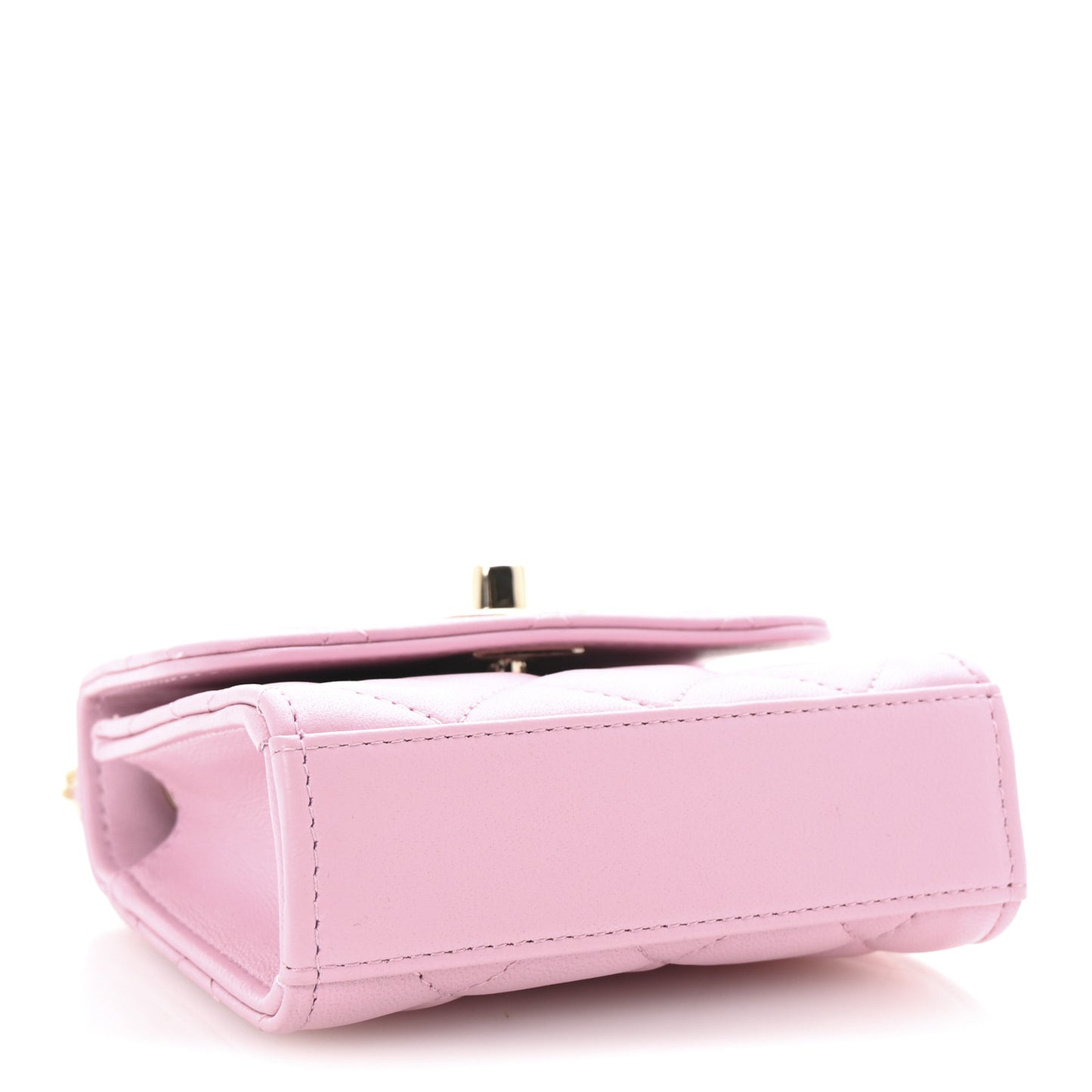 Lambskin Quilted Mini Trendy CC Clutch With Chain Pink