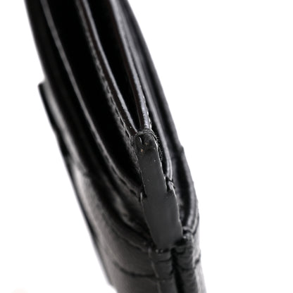 Saint Laurent Grain De Poudre Matelasse Chevron Monochrome Monogram Credit Card Case Black 8 of 10