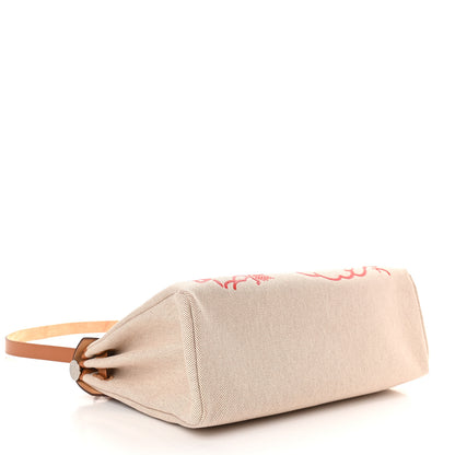 Hermes Vache Hunter Toile Pegase Pop Herbag Zip Retourne 31 PM Capucine Ecru 5 of 10