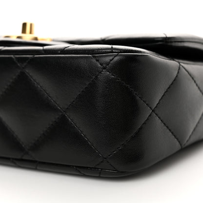 Chanel Shiny Lambskin Quilted Mini Sweetheart Flap Black 10 of 11
