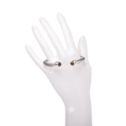 David Yurman Sterling Silver 14K Yellow Gold Citrine 7mm Cable Classics Bracelet 2 of 4