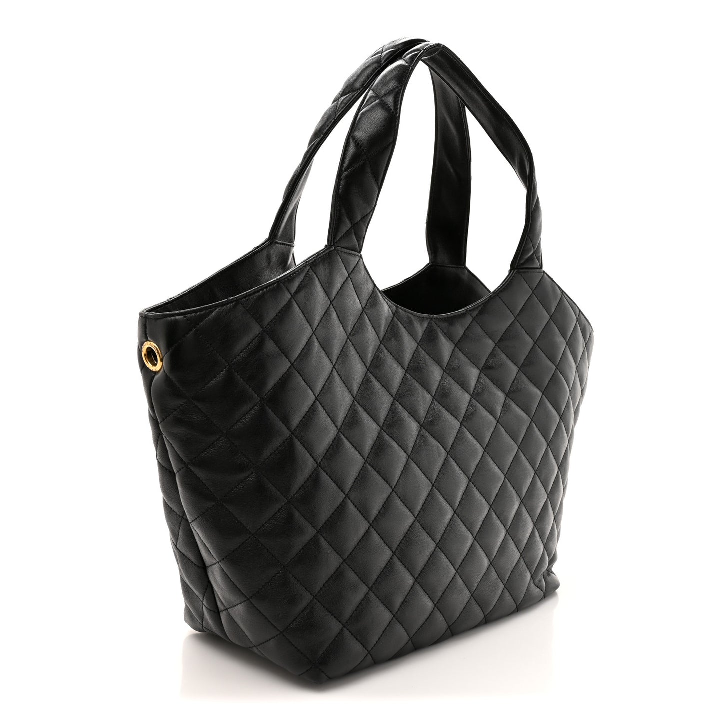 Lambskin Quilted Medium Icare Shopping Tote Black