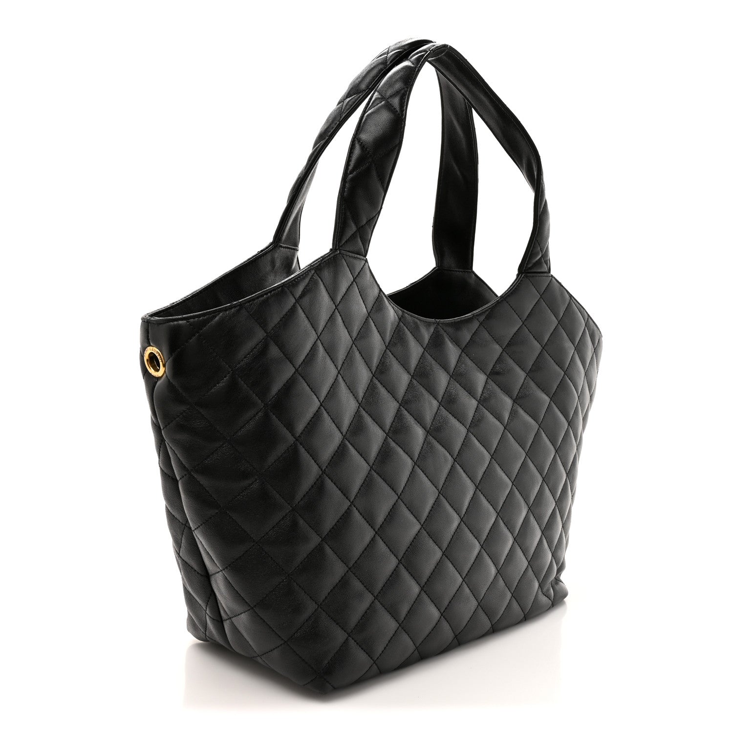 Saint Laurent Lambskin Quilted Medium Icare Shopping Tote Black 4 of 11