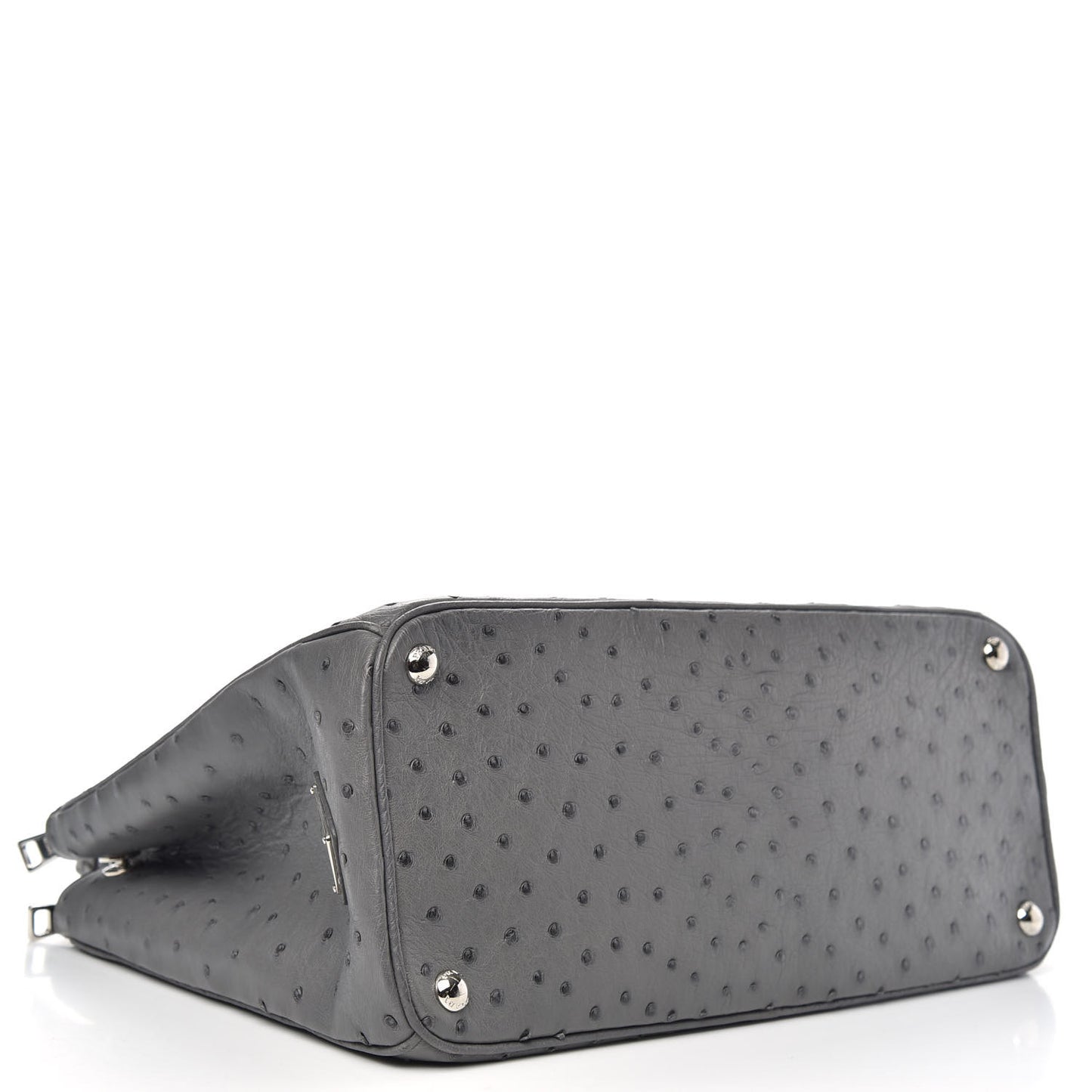 Ostrich Medium Galleria Double Zip Tote Grey