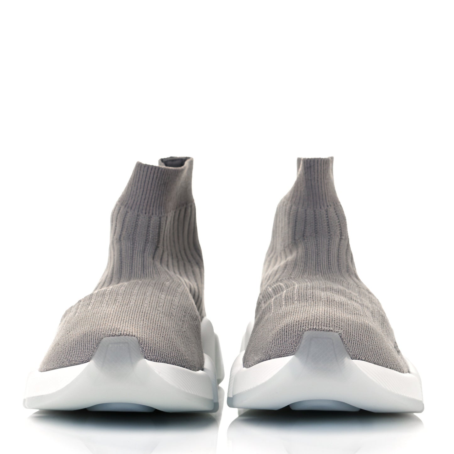 Ribbed Knit Womens Speed 2.0 Transparent Sole Sneakers 37 Baltic Grey White
