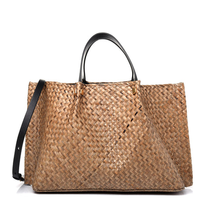 Valentino Garavani Raffia Medium Vlogo Escape Shopper Natural Black Rouge 4 of 23
