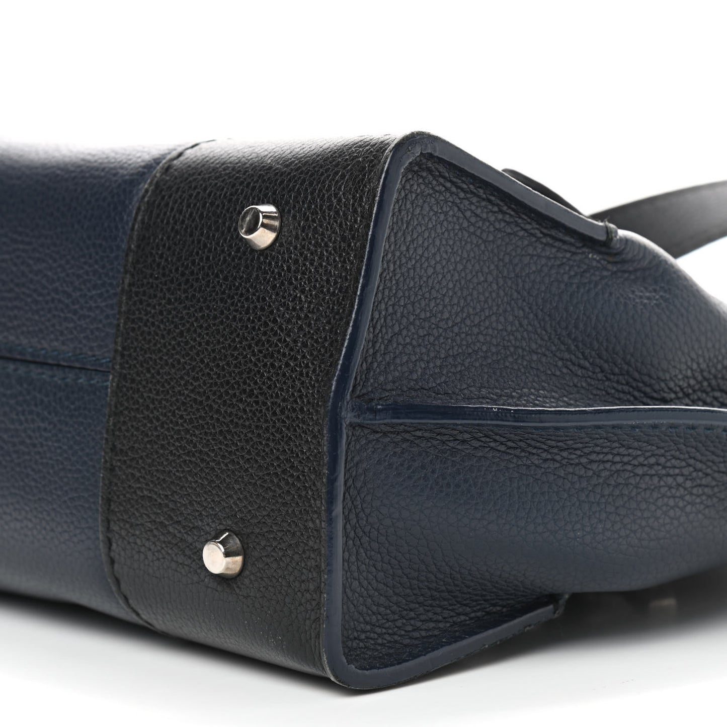 Grained Calfskin Small Bi-Color Legend Satchel Navy Black
