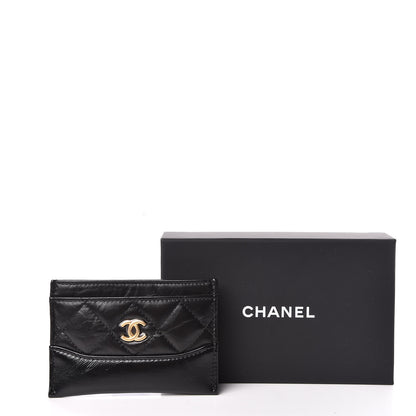 Chanel Aged Calfskin Quilted Gabrielle Card Holder Black 9 of 9