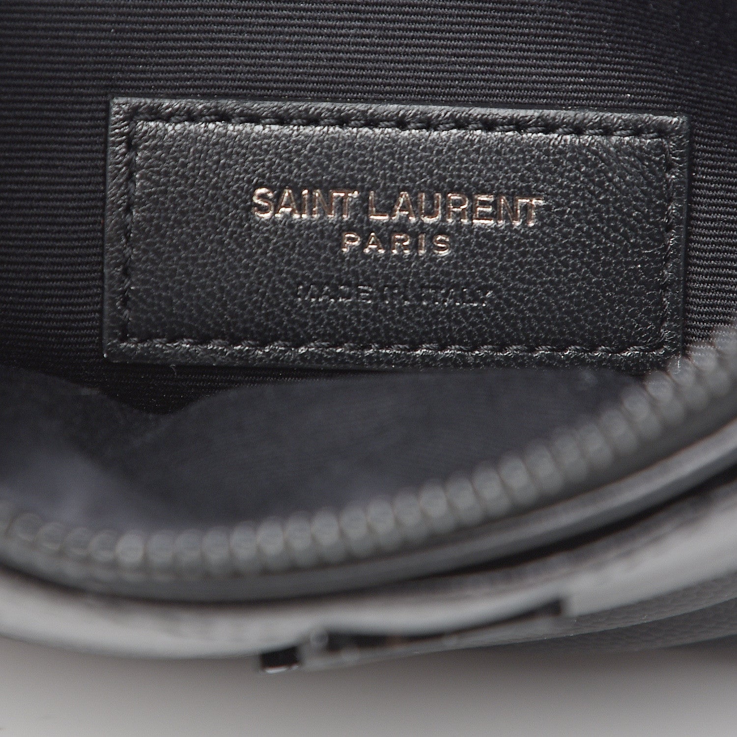 Saint Laurent Grain De Poudre Chevron Monogram Bill Pouch Black 5 of 9