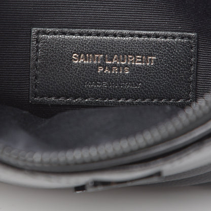 Saint Laurent Grain De Poudre Chevron Monogram Bill Pouch Black 5 of 9