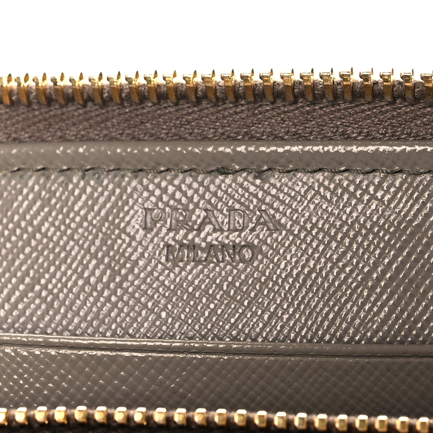Saffiano Metal Zip Around Wallet Argilla