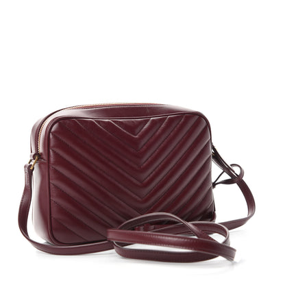 Saint Laurent Calfskin Matelasse Monogram Lou Camera Bag Dark Legion Red 3 of 10