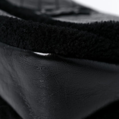 Saint Laurent Crinkled Calfskin Shearling Monogram Medium Niki Chain Satchel Black 9 of 12