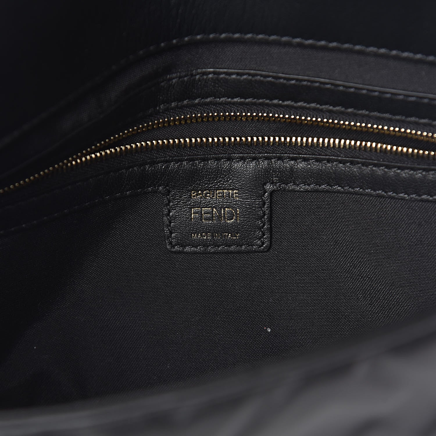 Fendi Nappa FF 1974 Embossed Baguette Black 6 of 10