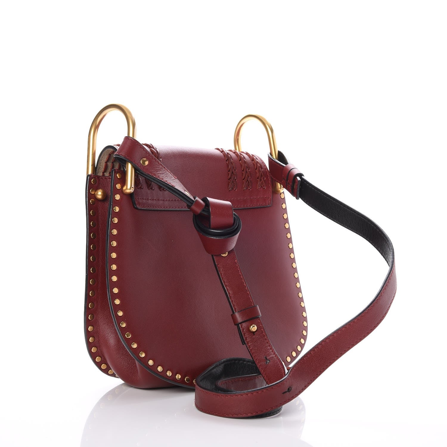 Chloe Calfskin Braided Small Hudson Shoulder Bag Sienna Red 3 of 7