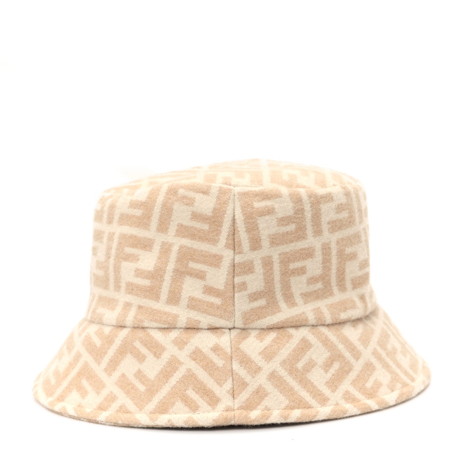 Wool Silk FF Bucket Hat M Beige