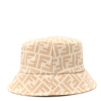 Fendi Wool Silk FF Bucket Hat M Beige 6 of 8